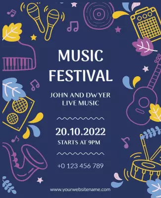 Vibrant Purple Music Festival Celebration Poster Template