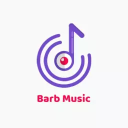 Vibrant Purple Music Note with Sound Waves Design Logo Template