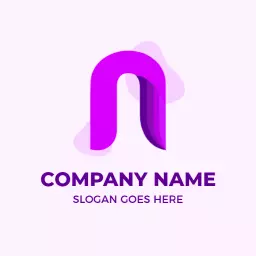 Vibrant Purple N Letter Design for Creative Branding Logo Template