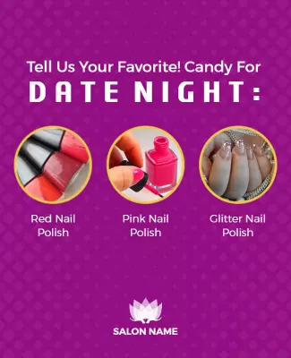 Vibrant Purple Nail Polish Date Night Poster Template