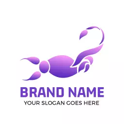 Vibrant Purple Scorpion Design with Brand Representation Logo Template