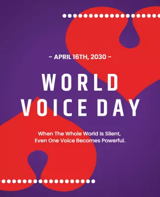 Vibrant Purple Theme for World Voice Day Celebration Poster Template