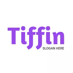 Vibrant Purple Tiffin Service Delivering Fresh Meals Logo Template