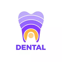 Vibrant Purple Tooth Design Highlighting Quality Dental Care Logo Template