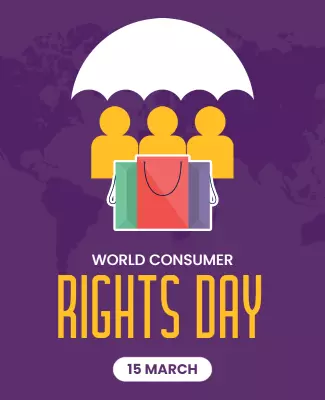 Vibrant Purple World Consumer Rights Day Poster Template