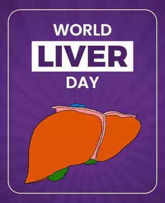 Vibrant Purple World Liver Day Awareness Poster Template