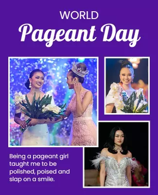 Vibrant Purple World Pageant Day Celebration Poster Template