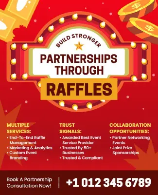 Vibrant Raffle Partnership Promotion Event Flyer Template