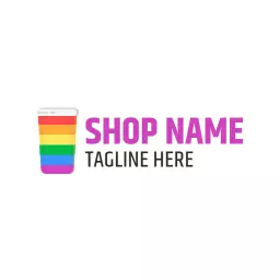 Vibrant Rainbow Colors Representing LGBT Community Logo Template