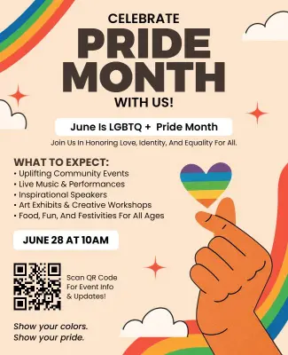 Vibrant Rainbow Pride Month Celebration Flyer Template