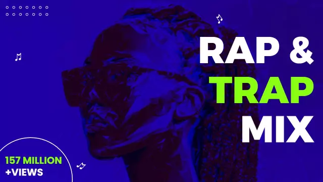 Vibrant Rap Trap Music Mix YouTube Thumbnail Template