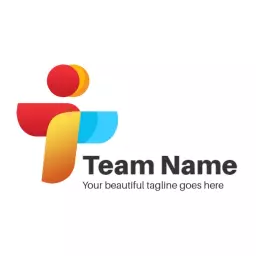 Vibrant Red and Blue Design Representing Team Collaboration Logo Template