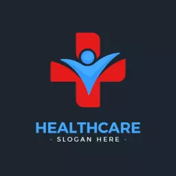Vibrant Red and Blue Healthcare Symbol for Wellness Logo Template