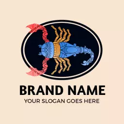 Vibrant Red and Blue Scorpion Design for Branding Logo Template