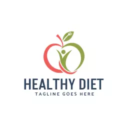 Vibrant Red and Green Apple Illustrating Healthy Diet Logo Template
