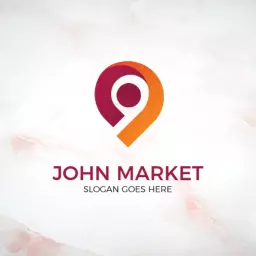 Vibrant Red and Orange Pin Design for Marketing Purpose Logo Template