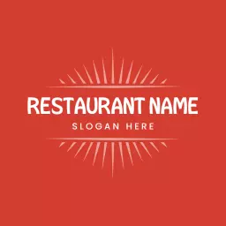 Vibrant Red and White Design for a Cozy Restaurant Logo Template