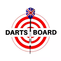 Vibrant Red and White Target Design for Darts Logo Template