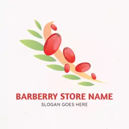 Vibrant Red Barberry Design Showcasing Fresh Fruit Logo Template