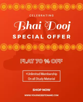Vibrant Red Bhai Dooj Celebration Special Offer Flyer Template