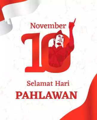 Vibrant Red Celebration for Pahlawan Day Poster Template