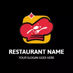 Vibrant Red Chef Hat Design Showcasing Restaurant Culinary Arts Logo Template