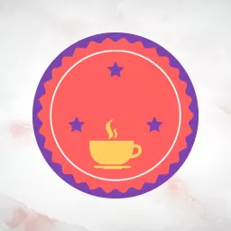 Vibrant Red Coffee Cup Design with Blank Circle Logo Template