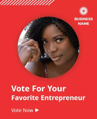 Vibrant Red Entrepreneur Voting Engagement Poster Template