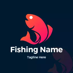 Vibrant Red Fish Design Capturing Excitement of Fishing Logo Template