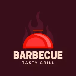 Vibrant Red Grill Design Representing Barbecue Delights Logo Template
