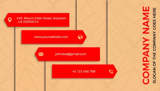 Vibrant Red Modern Geometric Design Visiting Card Template