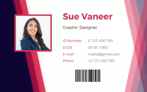 Vibrant Red Modern Professional Identity Card Template