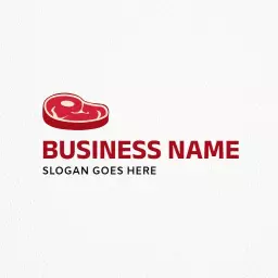 Vibrant Red Steak Graphic Showcasing Quality Meat Logo Template