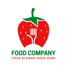 Vibrant Red Strawberry Representing Fresh Food Company Logo Template
