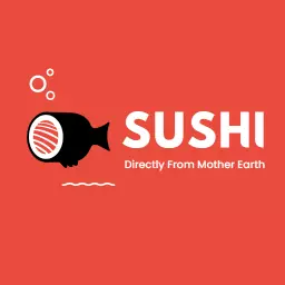 Vibrant Red Sushi Design Celebrating Ocean Freshness Logo Template