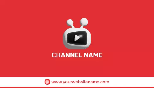 Vibrant Red Video Channel Promotion Visiting Card Template