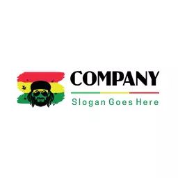 Vibrant Red, Yellow, and Green Design Celebrating Reggae Culture Logo Template