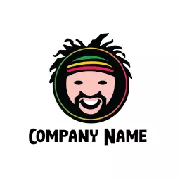 Vibrant Reggae-Inspired Character Design Celebrating Culture Logo Template