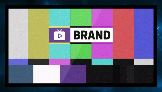 Vibrant Retro Color Block Video Channel Brand TV Business Card Template
