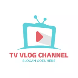 Vibrant Retro TV Design Showcasing Engaging Vlogger Content Logo Template