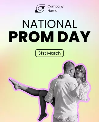 Vibrant Romantic National Prom Day Celebration Poster Template