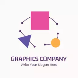 Vibrant Shapes and Colors Representing Creative Graphics Logo Template
