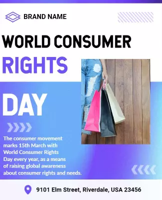 Vibrant Shopping Theme for World Consumer Rights Day Poster Template