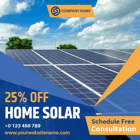 Vibrant Solar Panels Promotion for Home Solar Consultation Ad Template