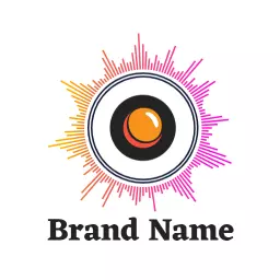 Vibrant Sound Waves in Pink and Orange Speaker Logo Template