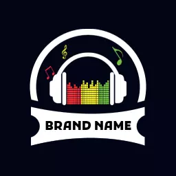 Vibrant Sound Waves Representing Reggae Music Culture Logo Template