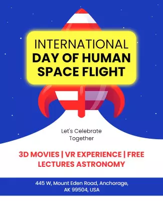 Vibrant Space Exploration Celebration Poster Template