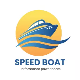 Vibrant Speed Boat Gliding Across Gentle Waves Logo Template