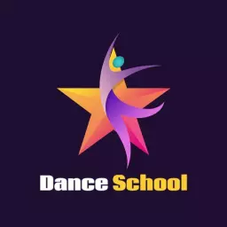 Vibrant Star and Dancer Representation for Dance School Logo Template