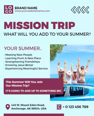 Vibrant Summer Mission Trip Experience Poster Template